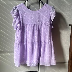 Pink lily purple dotted blouse - gently worn
